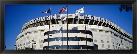 Framed Flags in front of a stadium, Yankee Stadium, New York City Print