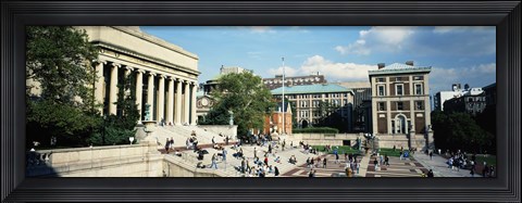 Framed Group of people in front of a library, Library Of Columbia University, New York City, New York, USA Print