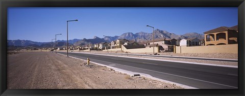 Framed Houses in a row along a road, Las Vegas, Nevada, USA Print