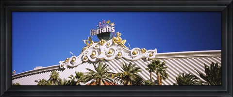 Framed Low angle view of a building, Harrah&#39;s Hotel, Las Vegas, Nevada, USA Print