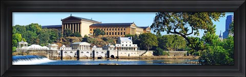 Framed Art museum at the waterfront, Philadelphia Museum Of Art, Schuylkill River, Philadelphia, Pennsylvania, USA Print