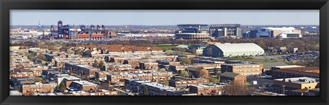 Framed High angle view of a baseball stadium in a city, Eagles Stadium, Philadelphia, Pennsylvania, USA Print