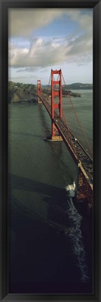 Framed Aerial view of a bridge, Golden Gate Bridge, San Francisco, California, USA Print