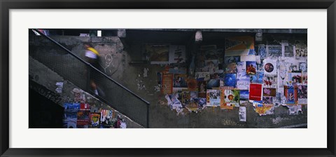 Framed Man walking upstairs from Post Alley to Post Market, Seattle, Washington State, USA Print