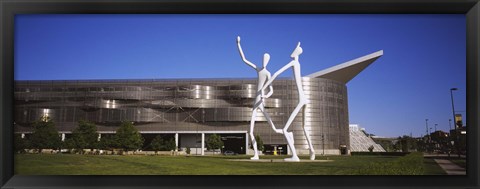 Framed Dancers sculpture by Jonathan Borofsky in front of a building, Colorado Convention Center, Denver, Colorado Print