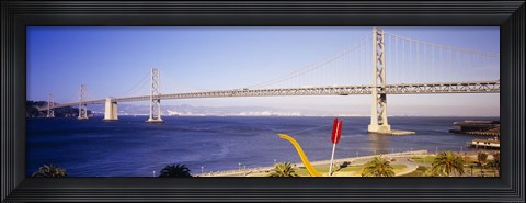 Framed Bridge over an inlet, Bay Bridge, San Francisco, California, USA Print