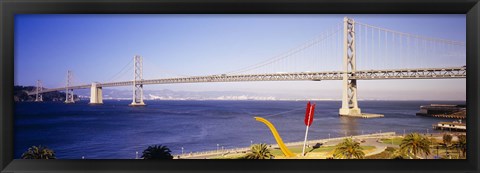 Framed Bridge over an inlet, Bay Bridge, San Francisco, California, USA Print