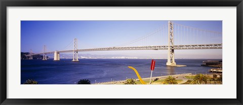 Framed Bridge over an inlet, Bay Bridge, San Francisco, California, USA Print