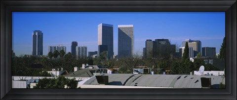 Framed Buildings and skyscrapers in a city, Century City, City of Los Angeles, California, USA Print