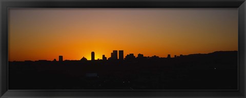 Framed Silhoiette Century City and Westside from Fairfax District, California, USA Print