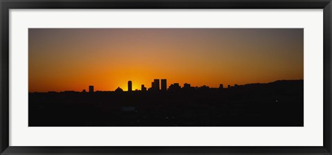 Framed Silhoiette Century City and Westside from Fairfax District, California, USA Print