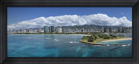Framed Honolulu, Oahu, Hawaii Waterfront Print