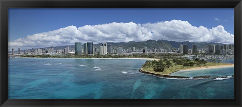 Framed Honolulu, Oahu, Hawaii Waterfront Print