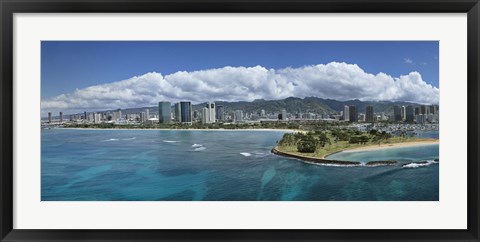 Framed Honolulu, Oahu, Hawaii Waterfront Print