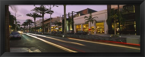 Framed Stores on the roadside, Rodeo Drive, Beverly Hills, California, USA Print