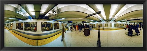 Framed Large group of people at a subway station, Bart Station, San Francisco, California, USA Print