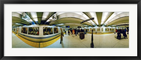 Framed Large group of people at a subway station, Bart Station, San Francisco, California, USA Print