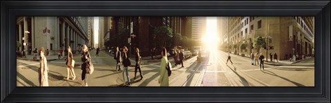 Framed Group of people walking on the street, Montgomery Street, San Francisco, California, USA Print