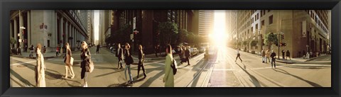 Framed Group of people walking on the street, Montgomery Street, San Francisco, California, USA Print