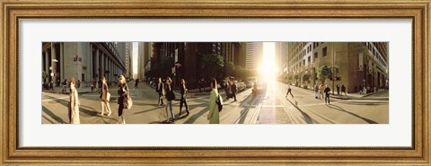 Framed Group of people walking on the street, Montgomery Street, San Francisco, California, USA Print