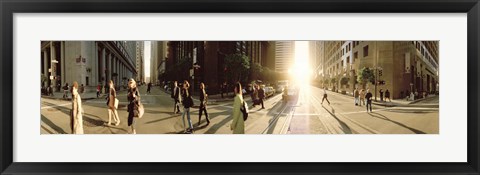 Framed Group of people walking on the street, Montgomery Street, San Francisco, California, USA Print