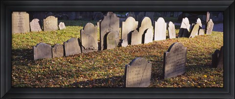 Framed Tombstones in a cemetery, Copp&#39;s Hill Burying Ground, Boston, Massachusetts Print