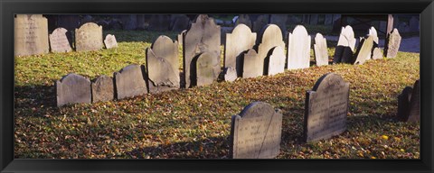 Framed Tombstones in a cemetery, Copp&#39;s Hill Burying Ground, Boston, Massachusetts Print