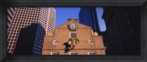 Framed Low angle view of a golden eagle outside of a building, Old State House, Freedom Trail, Boston, Massachusetts, USA Print