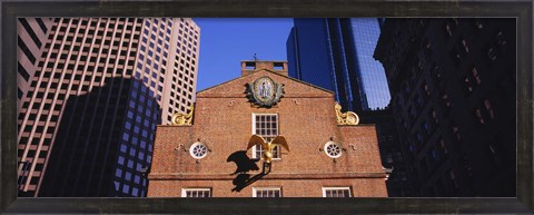 Framed Low angle view of a golden eagle outside of a building, Old State House, Freedom Trail, Boston, Massachusetts, USA Print