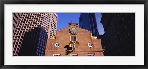 Framed Low angle view of a golden eagle outside of a building, Old State House, Freedom Trail, Boston, Massachusetts, USA Print