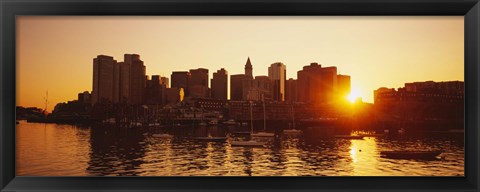 Framed Sunset over skyscrapers, Boston, Massachusetts, USA Print