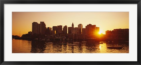 Framed Sunset over skyscrapers, Boston, Massachusetts, USA Print