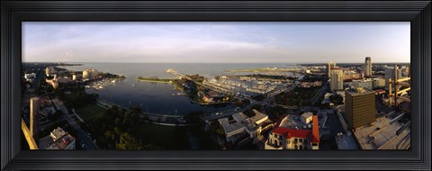 Framed Waterfront Buildings in Tampa Bay Print