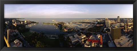 Framed Waterfront Buildings in Tampa Bay Print