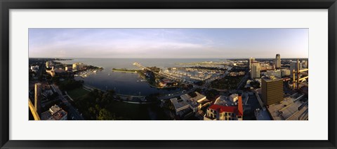 Framed Waterfront Buildings in Tampa Bay Print