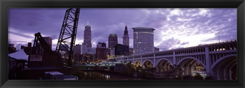 Framed Cleveland, Ohio Bridge and River Print