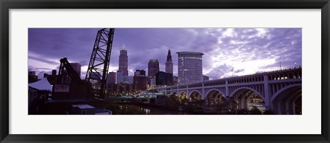 Framed Cleveland, Ohio Bridge and River Print