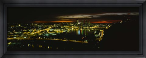 Framed Pittsburgh Buildings at Early Dawn Print