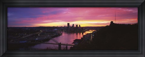 Framed Pittsburgh West End Bridge Sunset Print