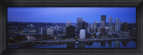 Framed Monongahela River at Dusk Print