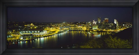 Framed Pittsburgh, Pennsylvania Skyline Print