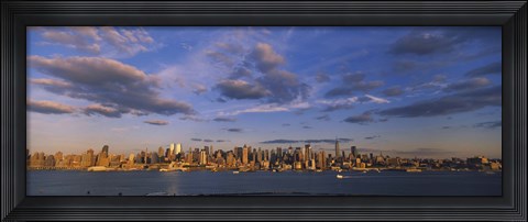 Framed New York Skyline from a Distance with Cloudy Sky Print