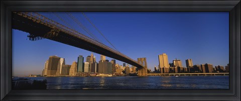 Framed Brooklyn Bridge, East River, Manhattan, New York City, New York State Print