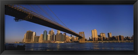 Framed Brooklyn Bridge, East River, Manhattan, New York City, New York State Print