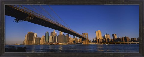 Framed Brooklyn Bridge, East River, Manhattan, New York City, New York State Print