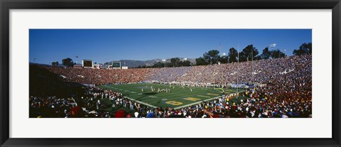 Framed High angle view of spectators watching a football match in a stadium, Rose Bowl Stadium, Pasadena, California Print