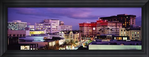 Framed High angle view of buildings in a city, Rodeo Drive, Beverly Hills, California, USA Print