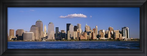 Framed New York City Waterfront with Blue Sky Print