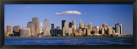 Framed New York City Waterfront with Blue Sky Print