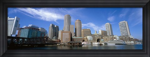 Framed Skyscrapers at the waterfront, Boston, Massachusetts Print